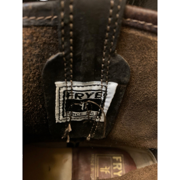 Frye Harness Brown Leather Belted Boots Women’s Size 10M Engineer Campus - Picture 14 of 15